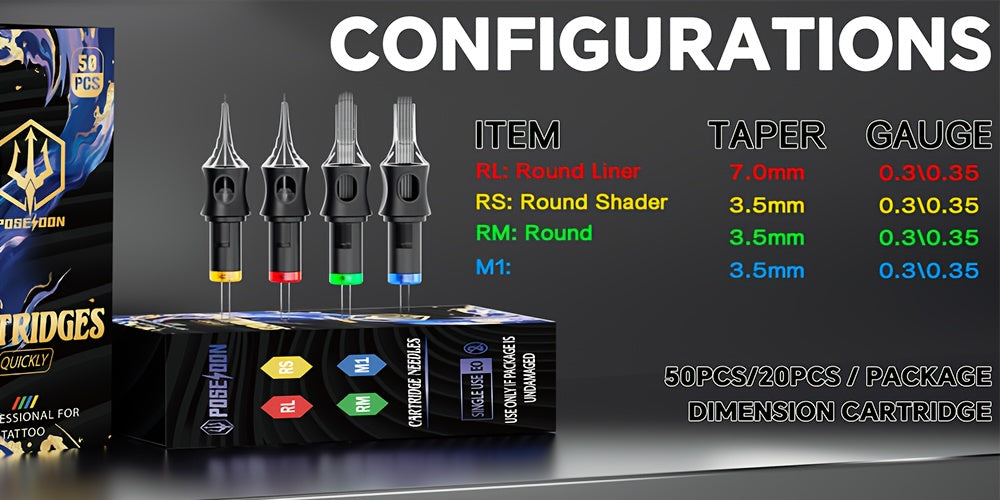 POSEIDON Tattoo Tools Valentine's Day Gift Tattoo Pen Kit - POSEIDON Wireless Tattoo, Tattoo Gun Kit with Tattoo Power Supply And 10pcs Tattoo Cartridge Needles, Complete Tattoo Kit 6 Color Tattoo Inks Tattoo Supplies for Beginners