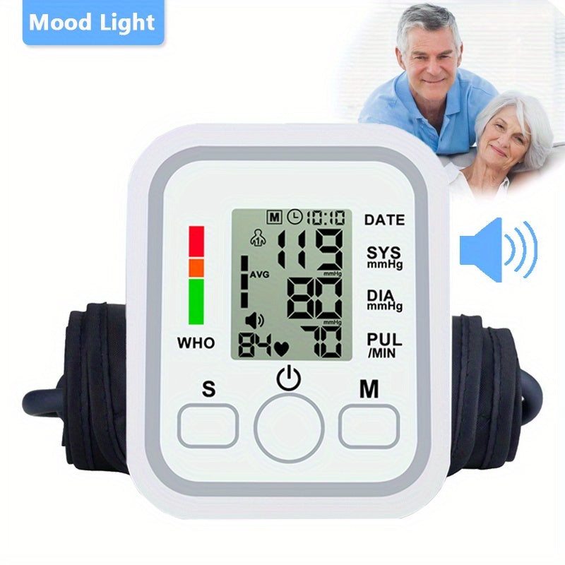 Blood Pressure Monitor Upper Arm | Easy To Operate, Adjustable Cuff, 60S Fast Reading, Voice Broadcast, Hypertension Alert, 2×99 Sets Memory, Home And Travel Use, Adult Health Monitor | Battery Excluded, Thanksgiving Deal