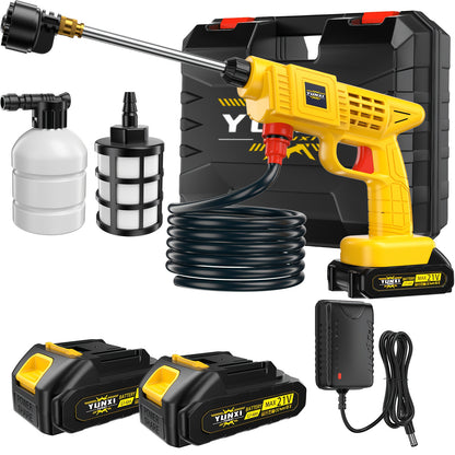 Cordless Lithium-Ion Pressure Washer Gun Portable High-Pressure Cleaning Machine with Ergonomic Grip, Rechargeable Battery – Ideal for Car Wash, Patio, Garden & Courtyard Outdoor Cleaning, Lightweight Handheld Design
