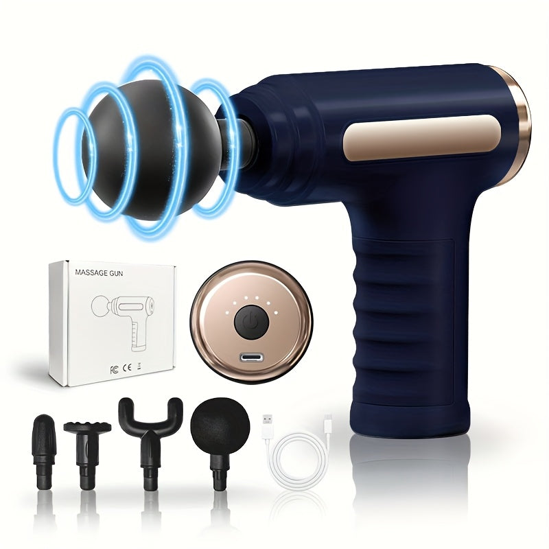 Deep Tissue Massage Gun 10 Speed – USB Rechargeable Handheld Tapping Massager with 4 Massage Heads, Portable for Travel Home Gym, Electric Body Muscle Relaxer Fitness Gift | ShopVora CA