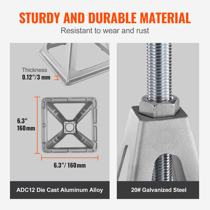RV Stabilizer Jacks 4-Pack Aluminum Adjustable 11–17 Inch – 6000 Lbs Capacity Leveling Stack Jacks for RV Travel Trailer Camper (VEVOR)