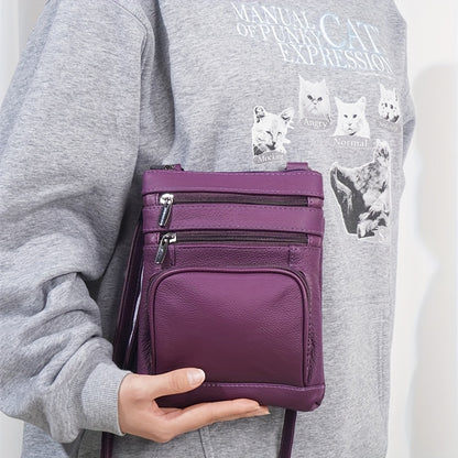Crossbody Leather Bag Genuine Leather Messenger with Adjustable Strap & Smartphone Pocket – 3 Sizes: Regular, Plus & X-Large | 9 Colours | Fashionable Handheld Shoulder Bag | ShopVora CA