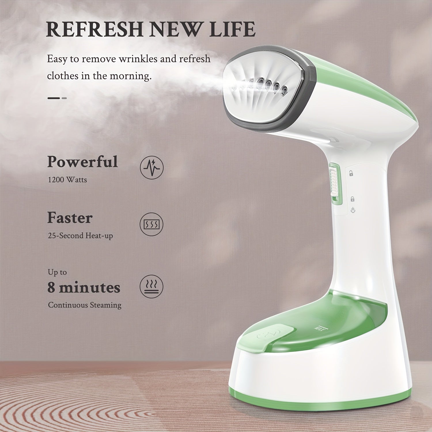 Handheld Clothes Steamer 1200W – Folding Garment Wrinkle Remover with Brush Head, 20G/Min Steam Output, 25-Sec Fast Heat-Up | Portable Travel & Home Steamer | 4 Colours | ShopVora CA