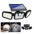 (1/2 Pack) Solar Outdoor Three-Head Sensor Wall Light, Solar Fence Light, [74 Leds/3 Modes] 270° Wide-Angle Lighting, IP65 Outdoor Light, Suitable for Garden, Courtyard, Street, Garage, Terrace And Porch Lighting