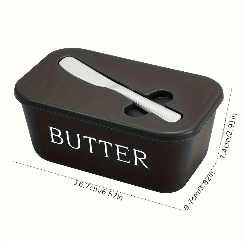 Food Grade PP Butter Dish with Knife - Large Countertop Butter Keeper, Easy-to-Clean Freshness Keeper with Sleek Lid Design for Home Kitchen