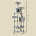 Cat Tree, 2 Perches, 81.1-Inch Large Cat Tower with 13 Scratching Posts, 3 Caves, Basket, Hammock, Pompoms, Multi-Level Plush Cat Condo for Indoor Cats