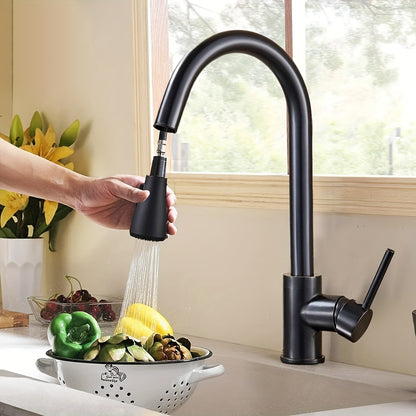 Kitchen Faucet with Pull Down Sprayer High Arc Single Handle – Brushed Nickel, Matte Black & Brushed Gold Finish, Commercial Modern Kitchen Sink Faucet for RV & Home