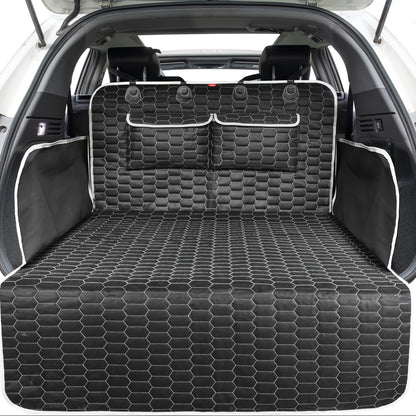 Waterproof Cargo Liner Trunk Cover for Dogs & Pets – Non-Slip Car Trunk Mat with Bumper Flap Protector & 2 Storage Pockets for Cars SUV Trucks