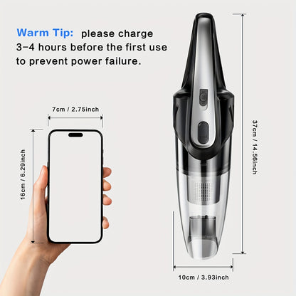 Pink Handheld Car Vacuum Cleaner 6000PA Super Suction 2000mAh Low Noise with 5 Attachments – Car Interior, Home & Pet Hair Cleaning Gift for Women