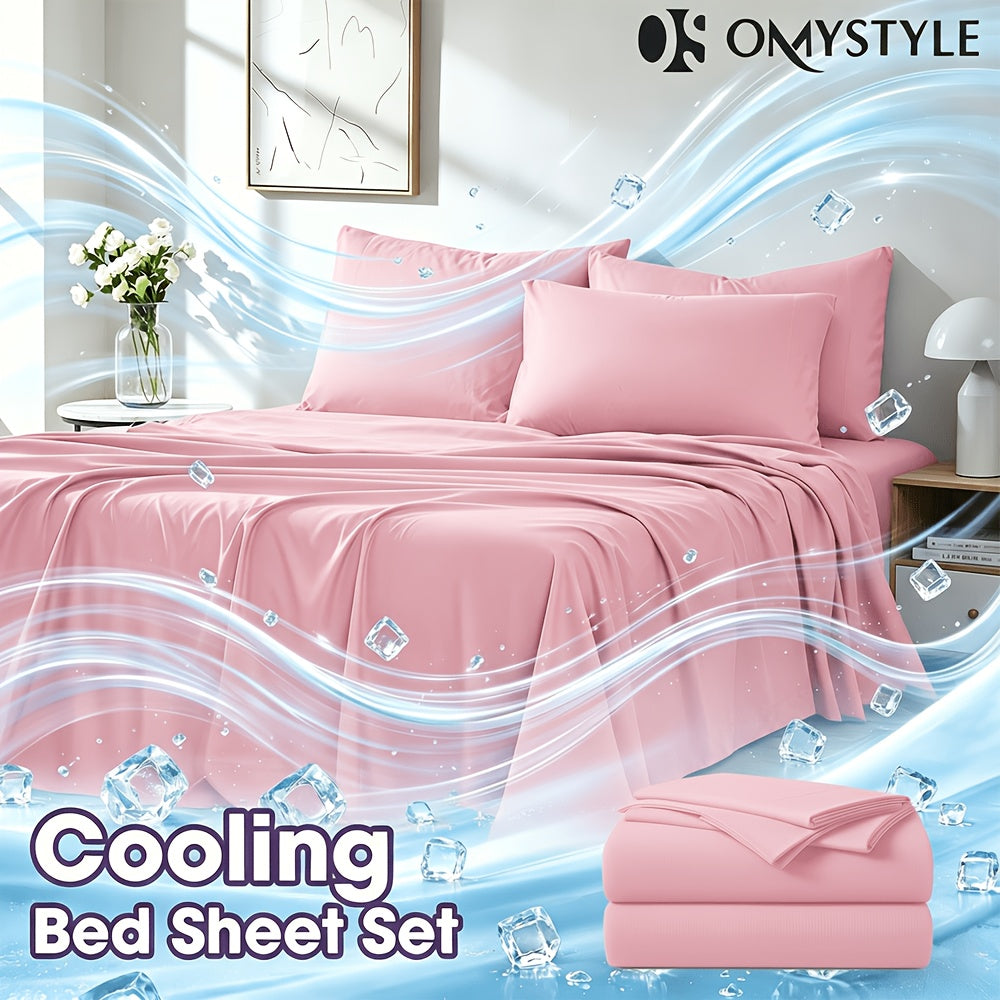 Ice Cooling Bed Sheet Set – Breathable Smooth Sheets for Hot Sleepers, Fitted Sheet Flat Sheet & Pillowcases, Twin Full Queen King, 10 Colours – ShopVora CA