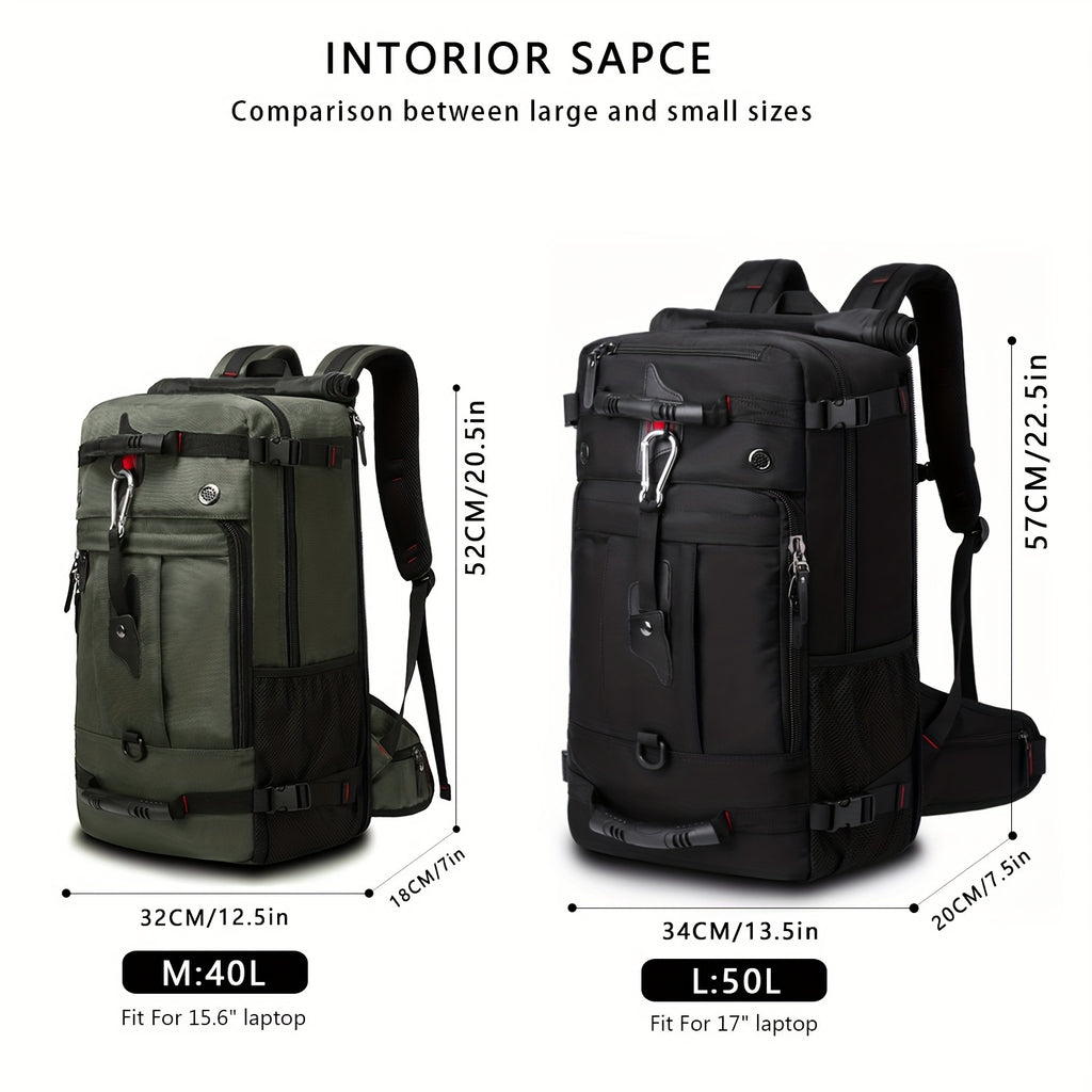 Large Travel Backpack for Men Women, 4-Way Convertible Backpack, Shoulder, Crossbody, Handbag with Independent Shoe Compartment, Fits 15.6" & 17.3" Laptops, Outdoor Hiking Camping Casual Daypack, School & Daily Commute Bag