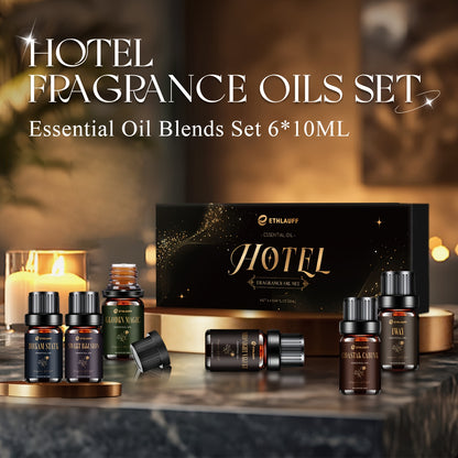 Hotel Collection Essential Oil Set – Luxury Massage & Aromatherapy Oils, 4 Signature Scents: 1 Way, Dream On, Cabana & Black Velvet, Gift for Women & Men | ShopVora CA