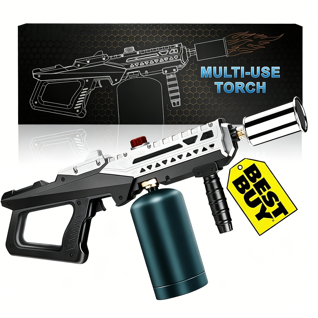 Ultimate Flamethrower Torch Gun - Adjustable Flame, Professional Grade Propane Torch for Heavy Duty Camping & Weed Burning, The Perfect Gift for Men Who Love Tools(Tank Not Included)