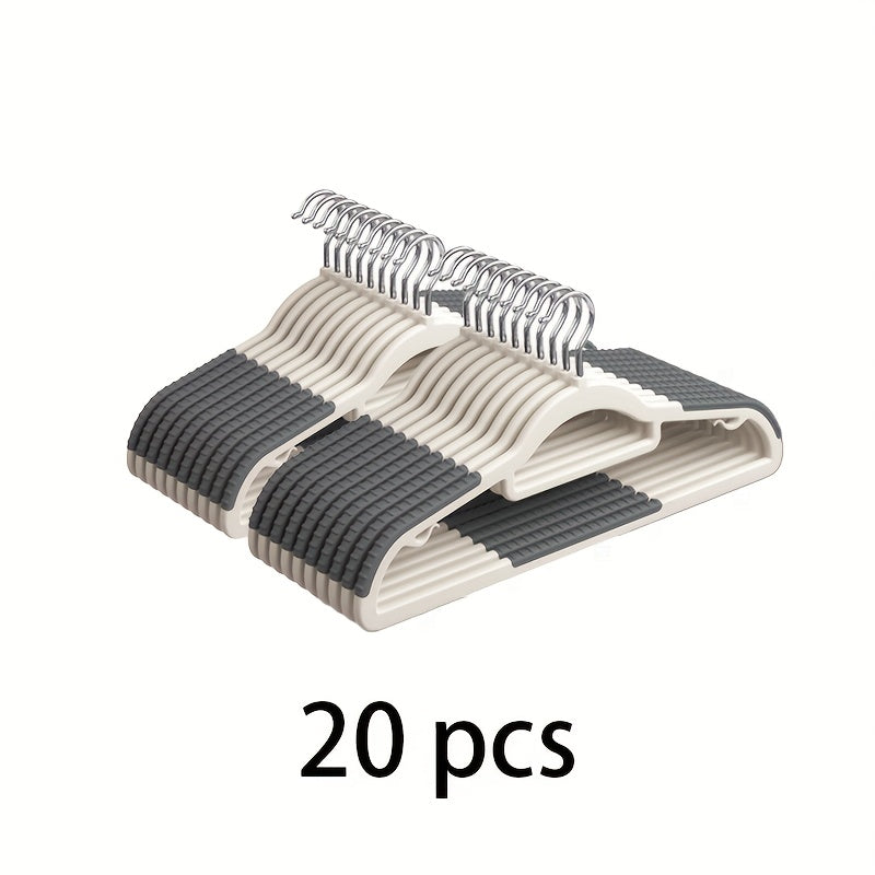 10pcs/20pcs/30pcs Anti-Slip Stylish Hangers (Thickened Version), Mark-Free Clothes Hanging, Closet Storage, Multi-Functional Hangers. Featuring Rotatable Hooks, Extended And Thickened Design