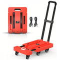 Folding Hand Truck 500 LB Heavy Duty Utility Dolly Platform Cart with 6 Wheels & 2 Elastic Ropes – Portable Luggage Cart for Moving, Shopping, Office, Warehouse & Garden Use | Black | ShopVora CA