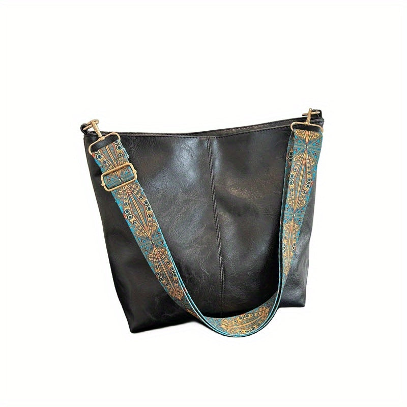 Bohemian Geometric Strap Hobo Bag – Large Capacity Ethnic Crossbody Shoulder Bag for Women | Retro Boho Style Everyday Purse | 9 Colours | Best Birthday, Christmas & Valentine's Day Gift