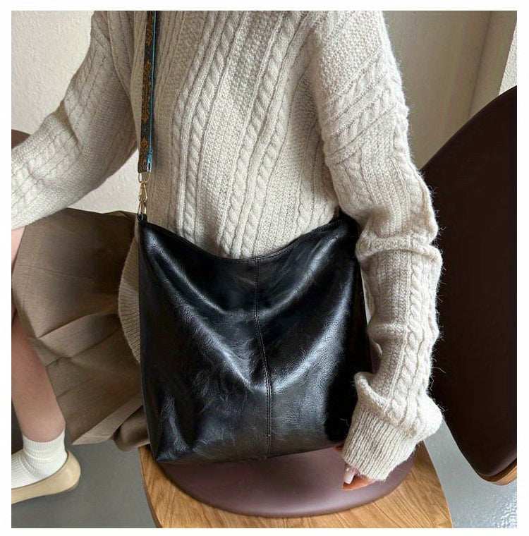1pc Bohemian Geometric Strap Hobo Bag, Large Capacity Ethnic Crossbody Bag, Women'S Retro Style Shoulder Bag for Best Birthday Gifts, Christmas And Valentine'S Day Gifts