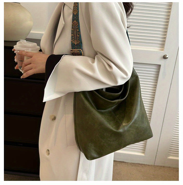 1pc Bohemian Geometric Strap Hobo Bag, Large Capacity Ethnic Crossbody Bag, Women'S Retro Style Shoulder Bag for Best Birthday Gifts, Christmas And Valentine'S Day Gifts