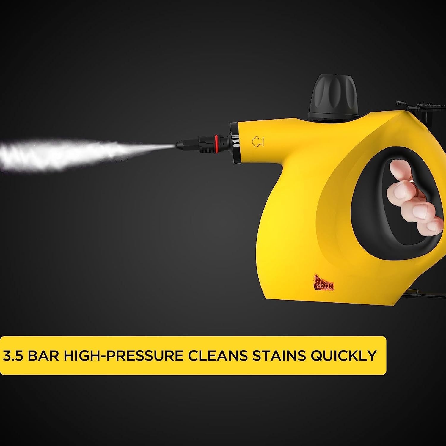 Handheld Steam Cleaner, Portable Pressurized Multi-Surface Steamer with 12pcs Accessory, Multi-Purpose Steam Cleaner for Floor, Windows, Upholstery, Kitchen, Couch, Car Seats