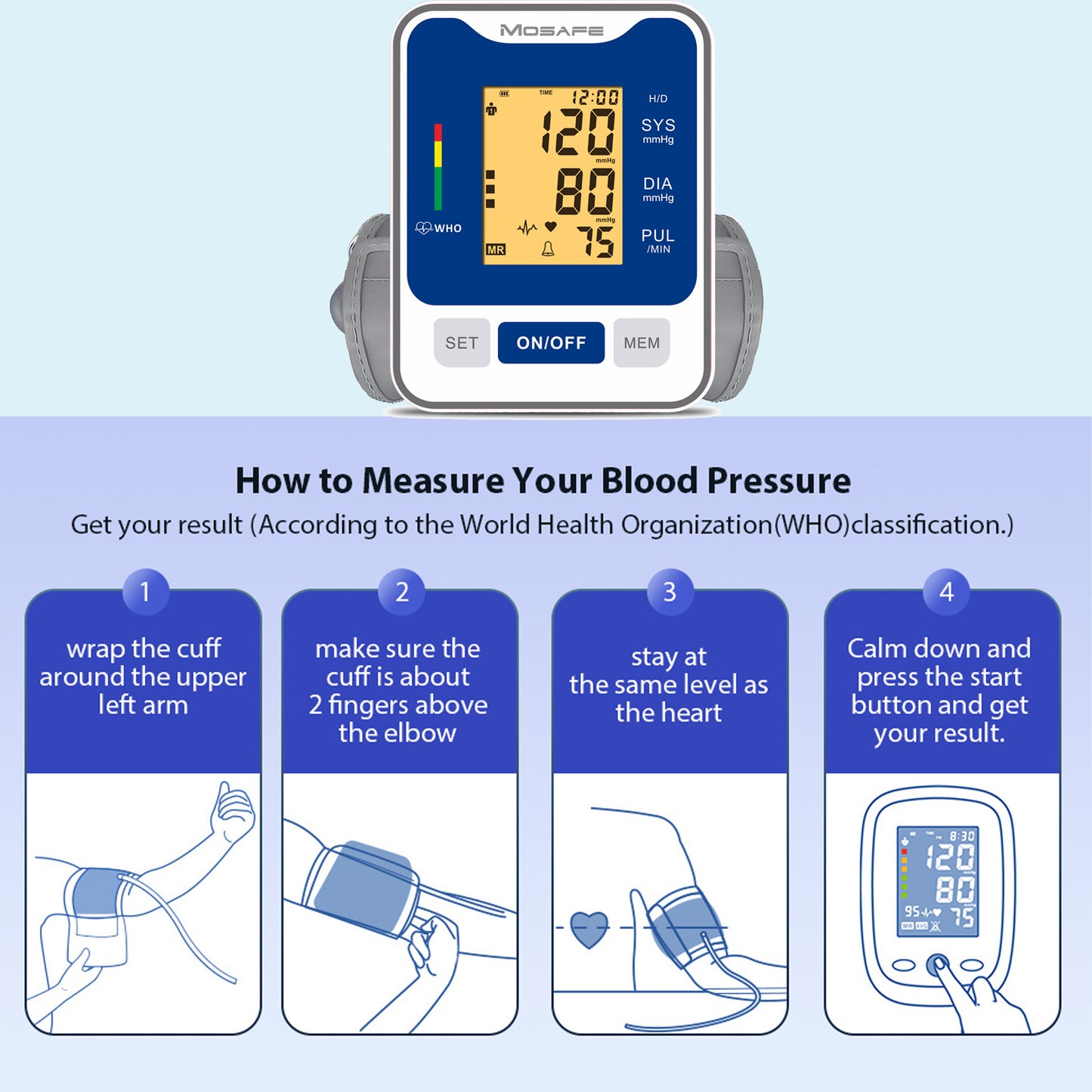 Upper Arm Blood Pressure Monitor with Voice Broadcast & 2×120 Memory – Automatic Digital BP Machine, Large Adjustable Cuff, USB & Battery Powered, USB Cord Included, 2-User Home Use | ShopVora CA