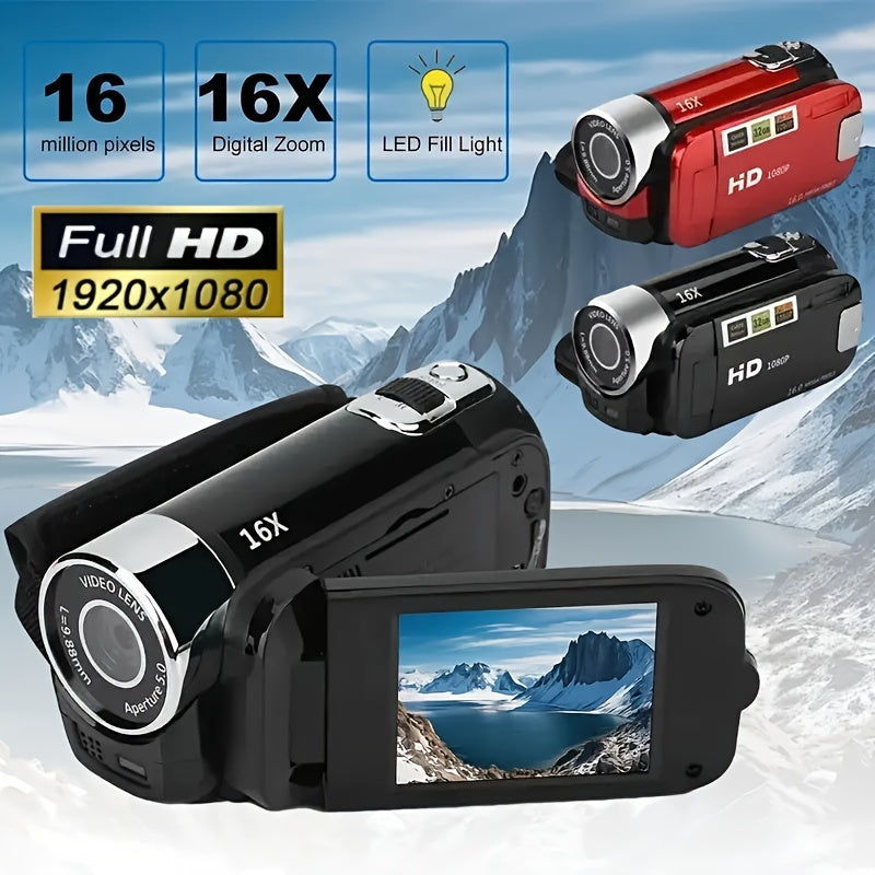 Latest 270° LED Flip Screen Digital Camera | Camera for Photography (cameras, Camaras Fotograficas): 16x Zoom, 1080P Full HD, 2.7" Display, HD Wide Angle Lens. Perfect for Outdoor Shooting, One-Touch Photo Upload to Phone, 2-in-1 Camera & Camcorder