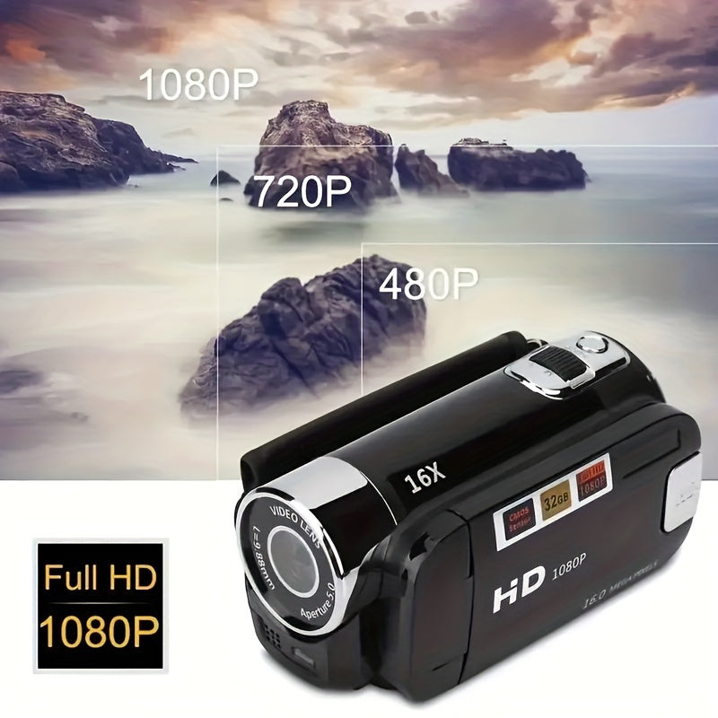 Latest 270° LED Flip Screen Digital Camera | Camera for Photography (cameras, Camaras Fotograficas): 16x Zoom, 1080P Full HD, 2.7" Display, HD Wide Angle Lens. Perfect for Outdoor Shooting, One-Touch Photo Upload to Phone, 2-in-1 Camera & Camcorder