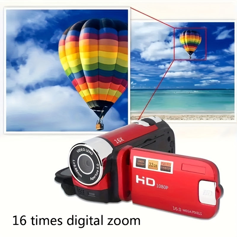 Latest 270° LED Flip Screen Digital Camera | Camera for Photography (cameras, Camaras Fotograficas): 16x Zoom, 1080P Full HD, 2.7" Display, HD Wide Angle Lens. Perfect for Outdoor Shooting, One-Touch Photo Upload to Phone, 2-in-1 Camera & Camcorder