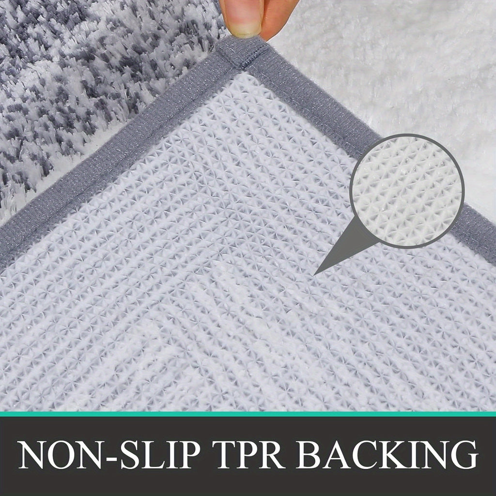 Bathroom Rugs Sets 3 Piece, Non Slip Ultra Soft Bath Mats, Absorbent Microfiber Plush Bath Rugs with U-Shaped Contour Toilet Mat Machine Washable