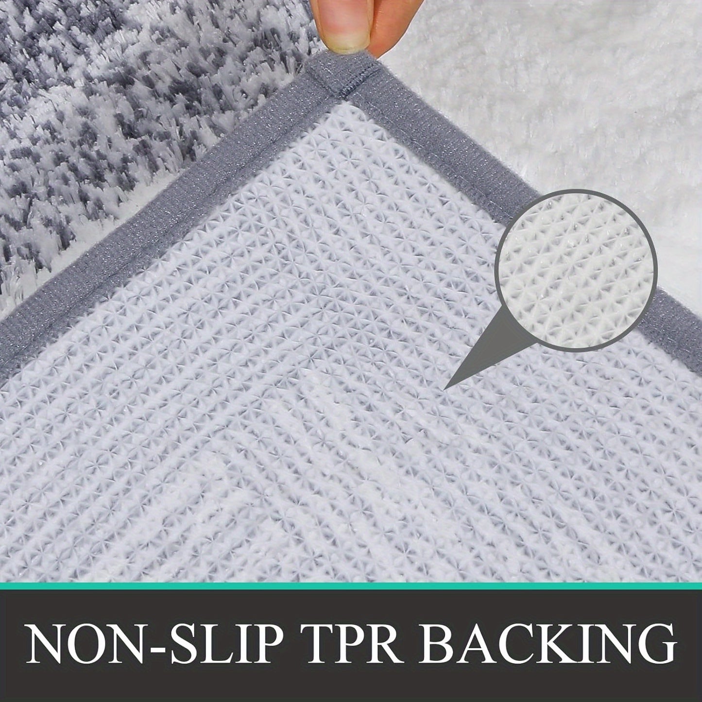 Bathroom Rugs Set 3 Piece Non Slip Ultra Soft Microfiber Bath Mats - Absorbent Plush Bath Rugs with U-Shaped Contour Toilet Mat, Machine Washable
