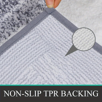 Bathroom Rugs Set 3 Piece Non Slip Ultra Soft Microfiber Bath Mats - Absorbent Plush Bath Rugs with U-Shaped Contour Toilet Mat, Machine Washable