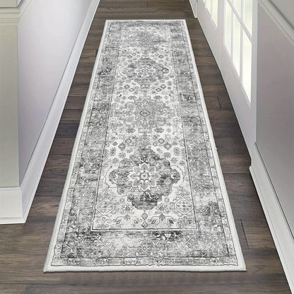 Washable Boho Runner Rug with Non-Slip Rubber Backing – Soft Farmhouse Hallway Carpet for Entryway, Kitchen, Laundry Room & Bathroom | Multiple Sizes | ShopVora CA