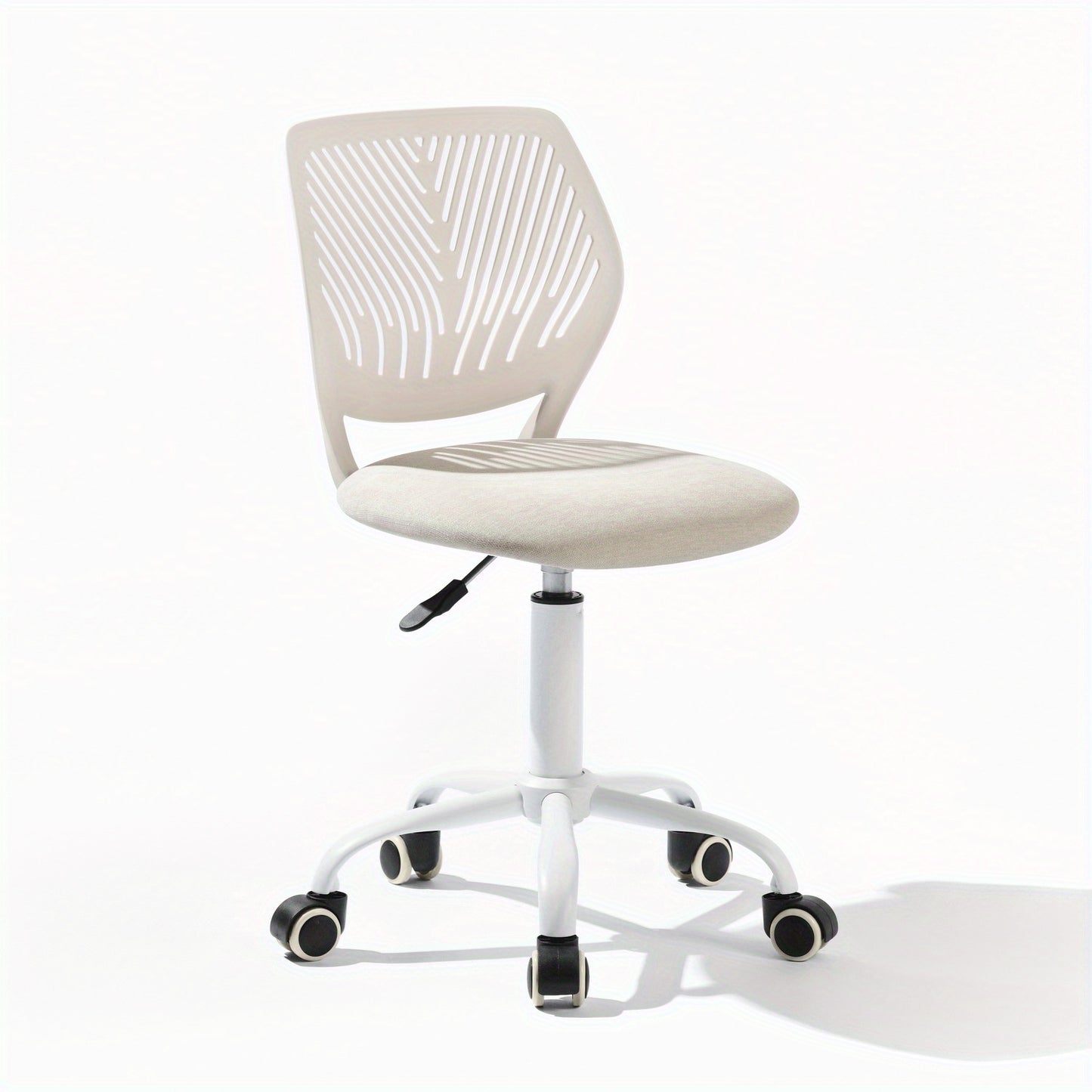 Compact Armless Office Chair Adjustable Height Swivel with Soft Cushion - Small Space Task Chair for Home Office Living Room Dining Room, Grey Pink Aqua Yellow Blue Beige Canada