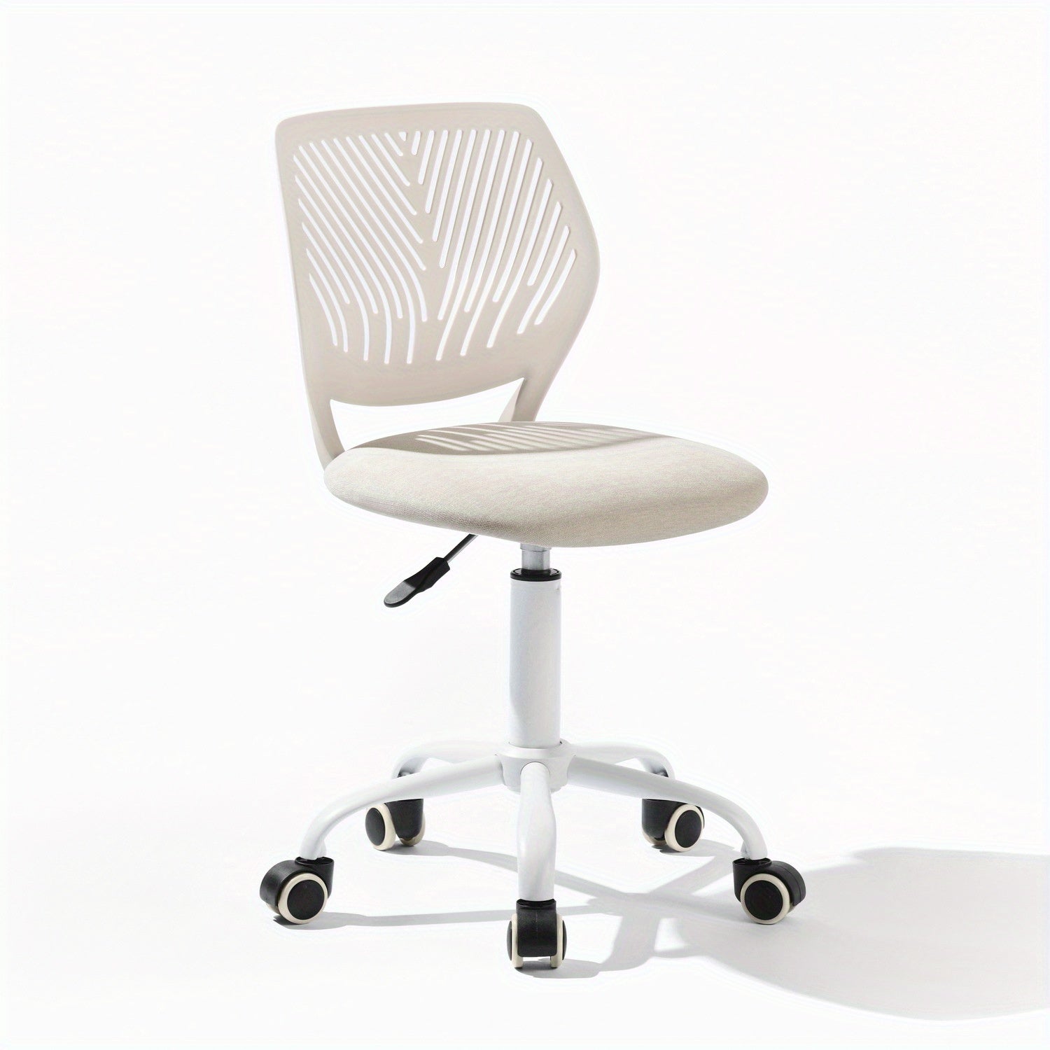 Compact Armless Office Chair Adjustable Height Swivel with Soft Cushion - Small Space Task Chair for Home Office Living Room Dining Room, Grey Pink Aqua Yellow Blue Beige Canada