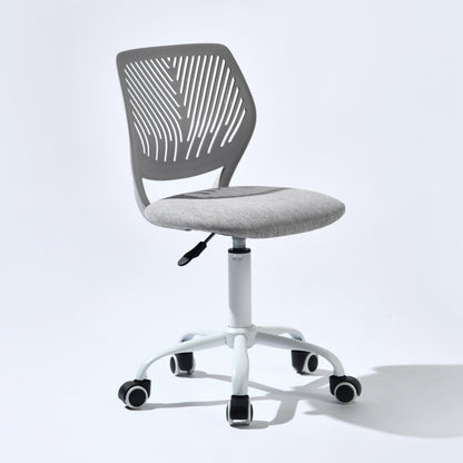 Compact Armless Office Chair Adjustable Height Swivel with Soft Cushion - Small Space Task Chair for Home Office Living Room Dining Room, Grey Pink Aqua Yellow Blue Beige Canada