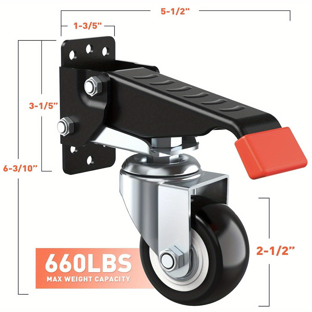 4pcs workbench caster kit includes extendable casters, which are heavy-duty and specifically designed for workbench machinery and tables.