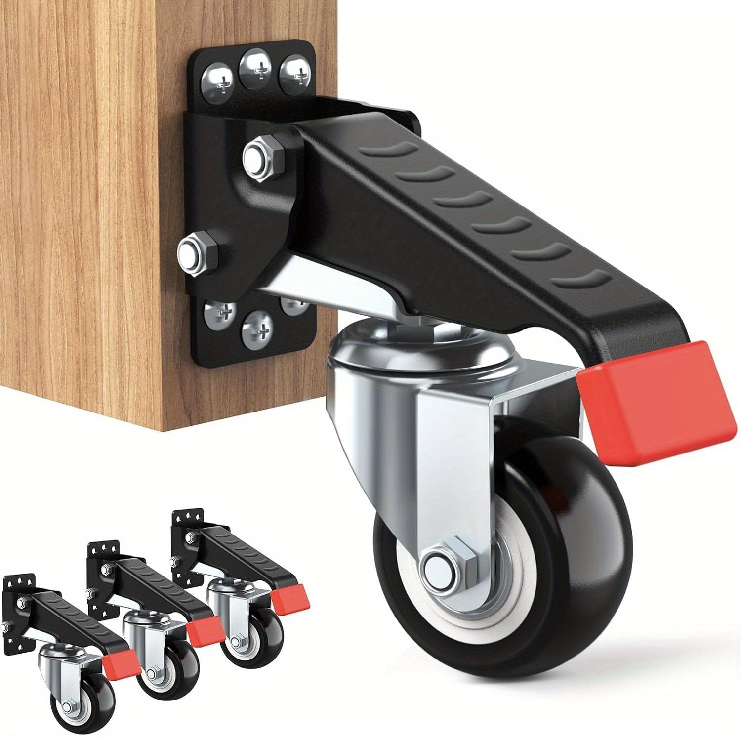 4pcs workbench caster kit includes extendable casters, which are heavy-duty and specifically designed for workbench machinery and tables.