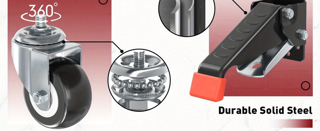 4pcs workbench caster kit includes extendable casters, which are heavy-duty and specifically designed for workbench machinery and tables.