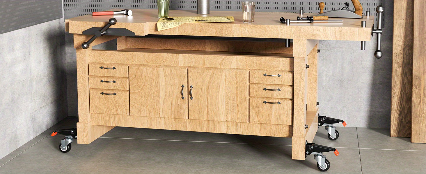 4pcs workbench caster kit includes extendable casters, which are heavy-duty and specifically designed for workbench machinery and tables.