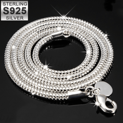 925 Sterling Silver 2mm Snake Chain Necklace for Men - Sleek Snake Bone Chain, Minimalist Men's Fashion Jewelry, Versatile Layering Necklace for Daily Wear & Special Occasions