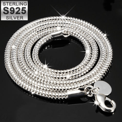 925 Sterling Silver 2mm Snake Chain Necklace for Men - Sleek Snake Bone Chain, Minimalist Men's Fashion Jewelry, Versatile Layering Necklace for Daily Wear & Special Occasions
