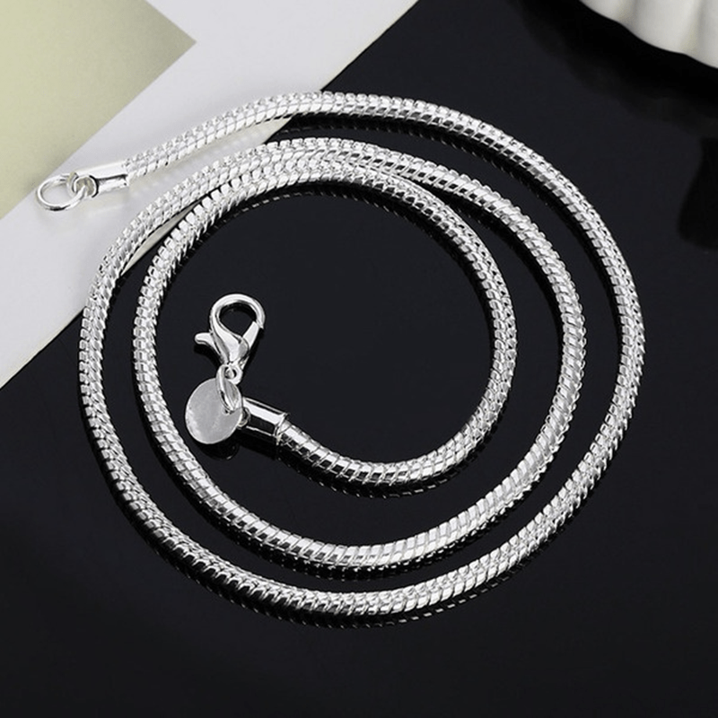 925 Sterling Silver 2mm Snake Chain Necklace for Men - Sleek Snake Bone Chain, Minimalist Men's Fashion Jewelry, Versatile Layering Necklace for Daily Wear & Special Occasions