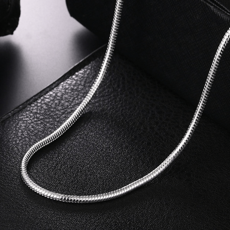 925 Sterling Silver Snake Chain Necklace, 2mm Snake Bone Men's Fashion Necklace