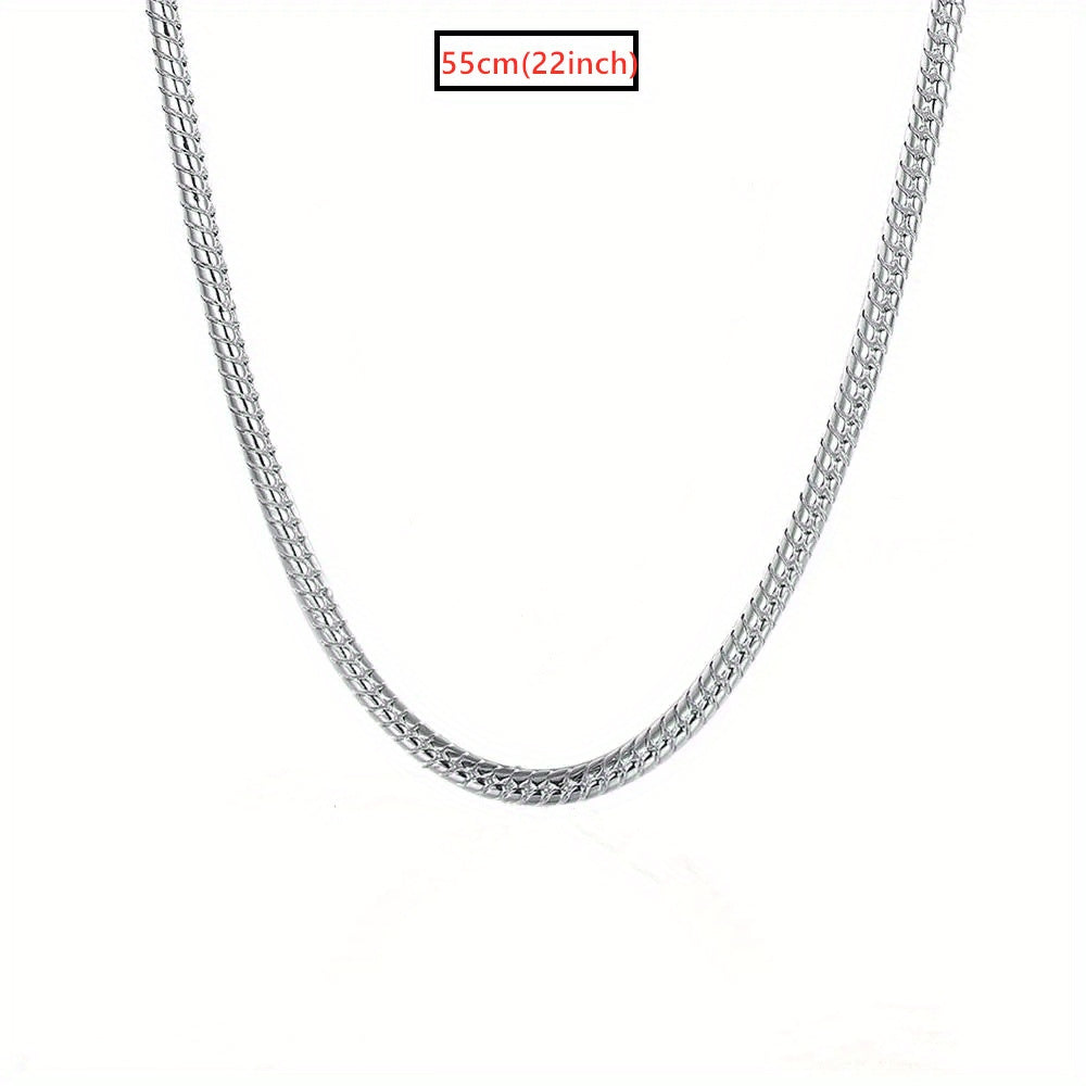 925 Sterling Silver 2mm Snake Chain Necklace for Men - Sleek Snake Bone Chain, Minimalist Men's Fashion Jewelry, Versatile Layering Necklace for Daily Wear & Special Occasions