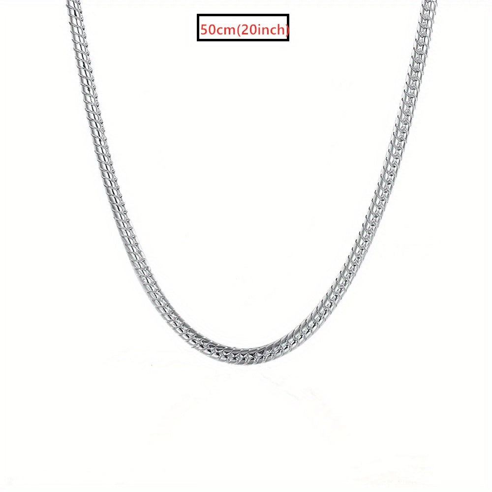 925 Sterling Silver 2mm Snake Chain Necklace for Men - Sleek Snake Bone Chain, Minimalist Men's Fashion Jewelry, Versatile Layering Necklace for Daily Wear & Special Occasions