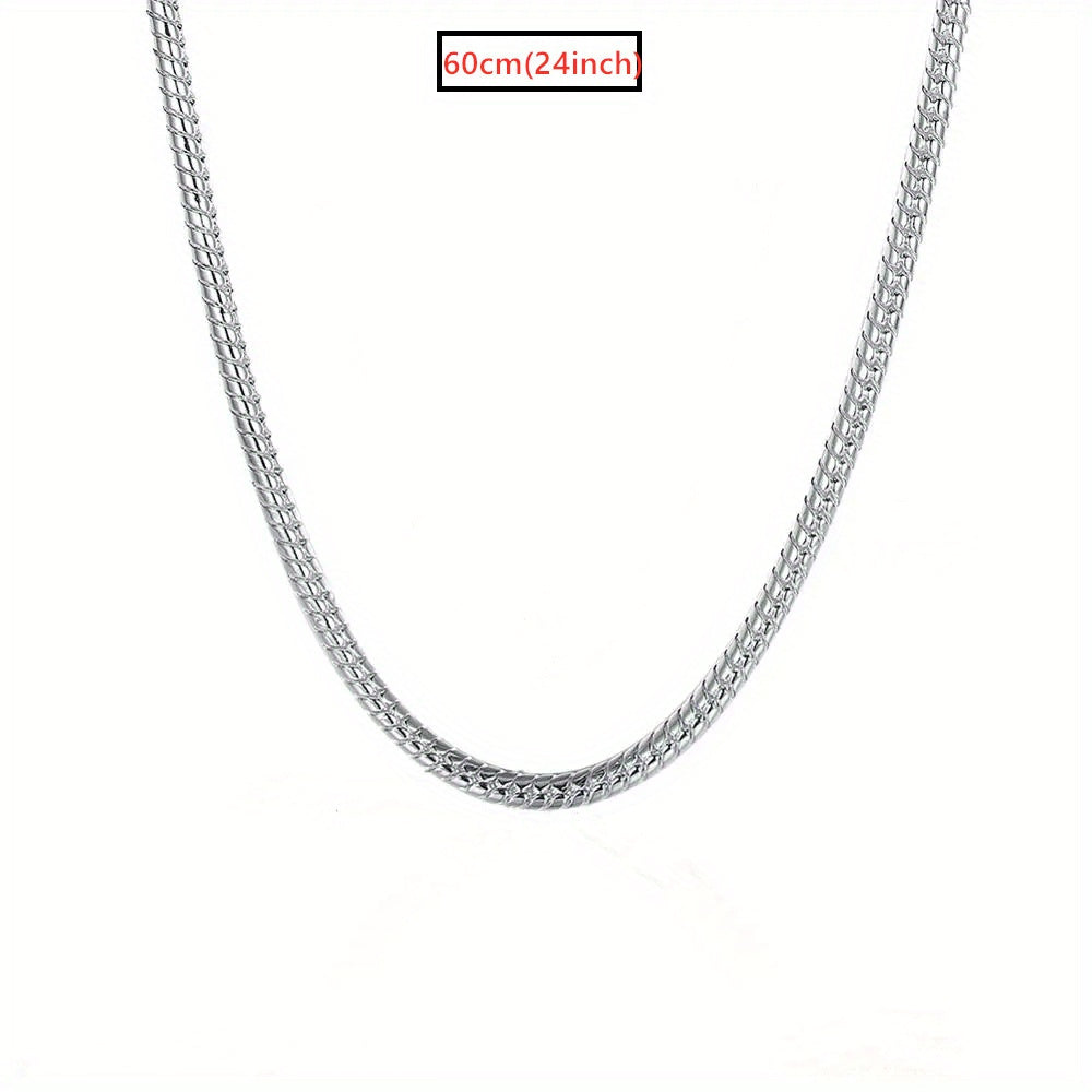 925 Sterling Silver 2mm Snake Chain Necklace for Men - Sleek Snake Bone Chain, Minimalist Men's Fashion Jewelry, Versatile Layering Necklace for Daily Wear & Special Occasions