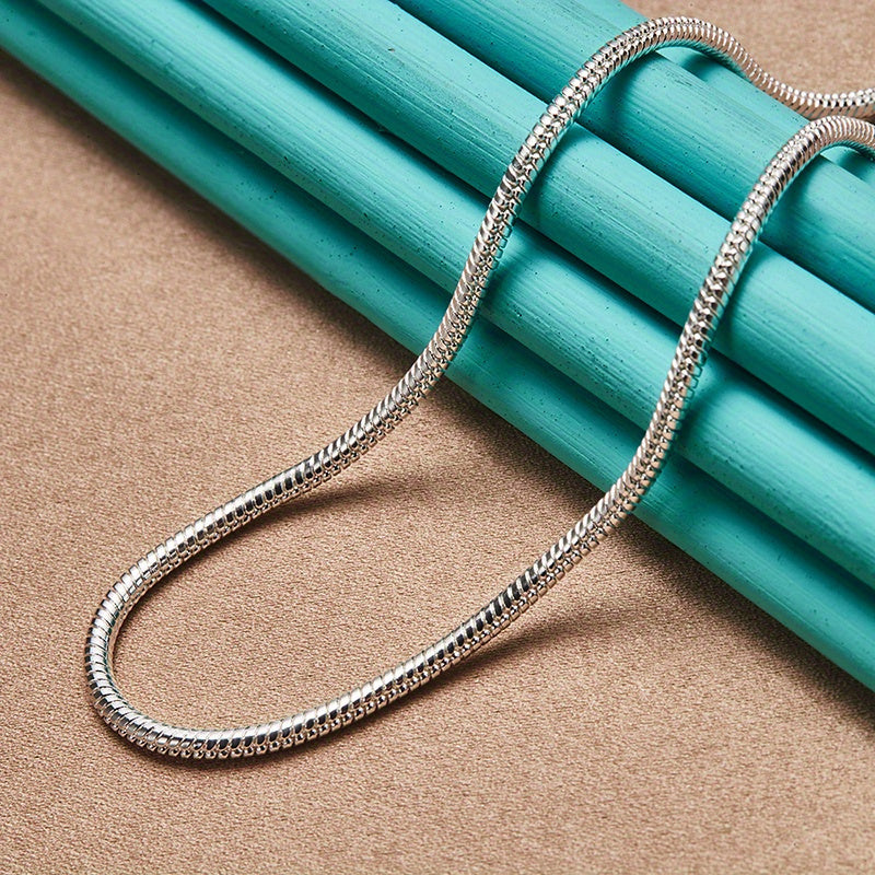 925 Sterling Silver 2mm Snake Chain Necklace for Men - Sleek Snake Bone Chain, Minimalist Men's Fashion Jewelry, Versatile Layering Necklace for Daily Wear & Special Occasions