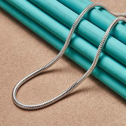 925 Sterling Silver 2mm Snake Chain Necklace for Men - Sleek Snake Bone Chain, Minimalist Men's Fashion Jewelry, Versatile Layering Necklace for Daily Wear & Special Occasions