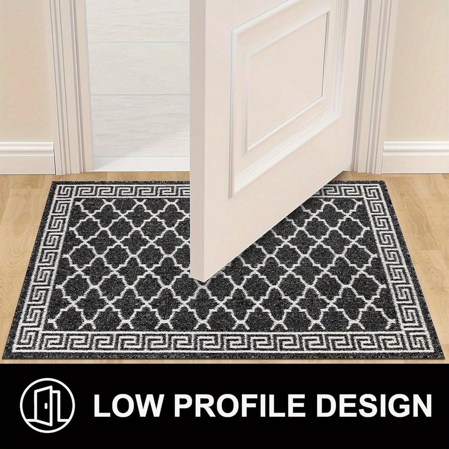 Absorbent Non-Slip Indoor Doormat – Washable Dirt-Resistant Welcome Mat, Low-Profile Design for Entryway, Kitchen & Laundry Room – Black Floor Mat for Home