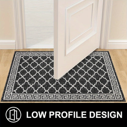 Absorbent Non-Slip Indoor Doormat – Washable Dirt-Resistant Welcome Mat, Low-Profile Design for Entryway, Kitchen & Laundry Room – Black Floor Mat for Home
