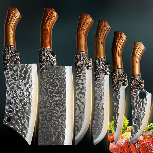 6pcs, Professional Kitchen Chef Knife Set, Stainless Steel Boning Knife Chef Knife Utility Knife Cutting Knife Fish Knife Butcher Knife for Kitchen Convenience